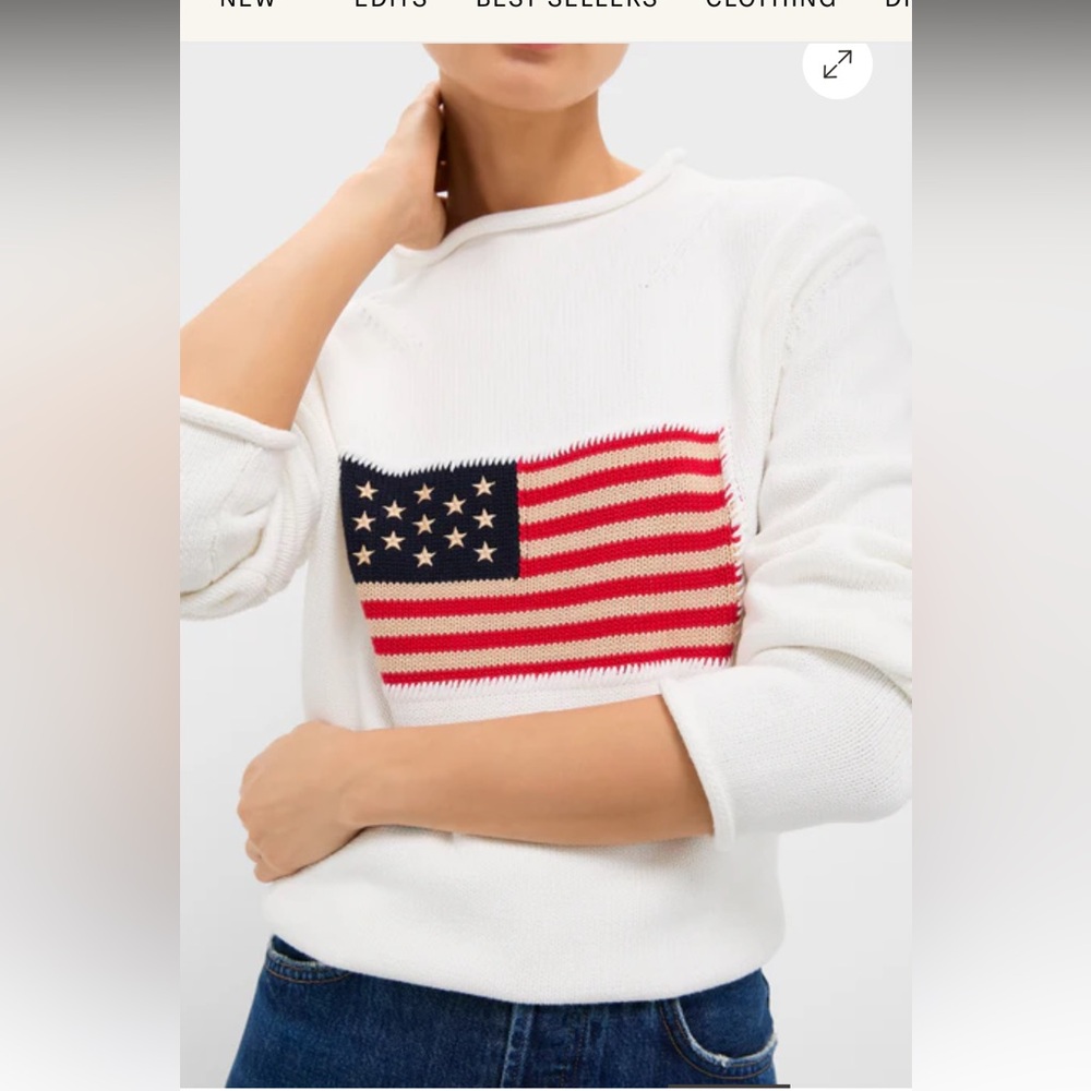 TUCKERNUCK
Ivory Cotton Americana Sweater
Size Small